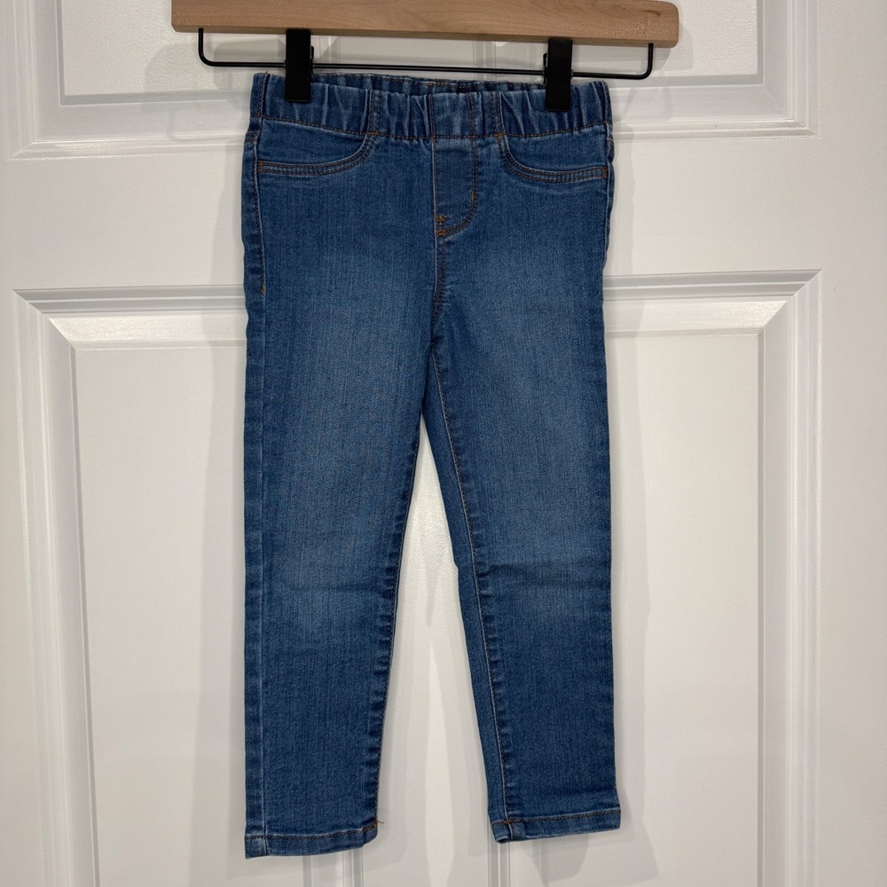 OshKosh Bgosh Toddler Girls Medium Wash Pull On Denim Jeggings Size 4T